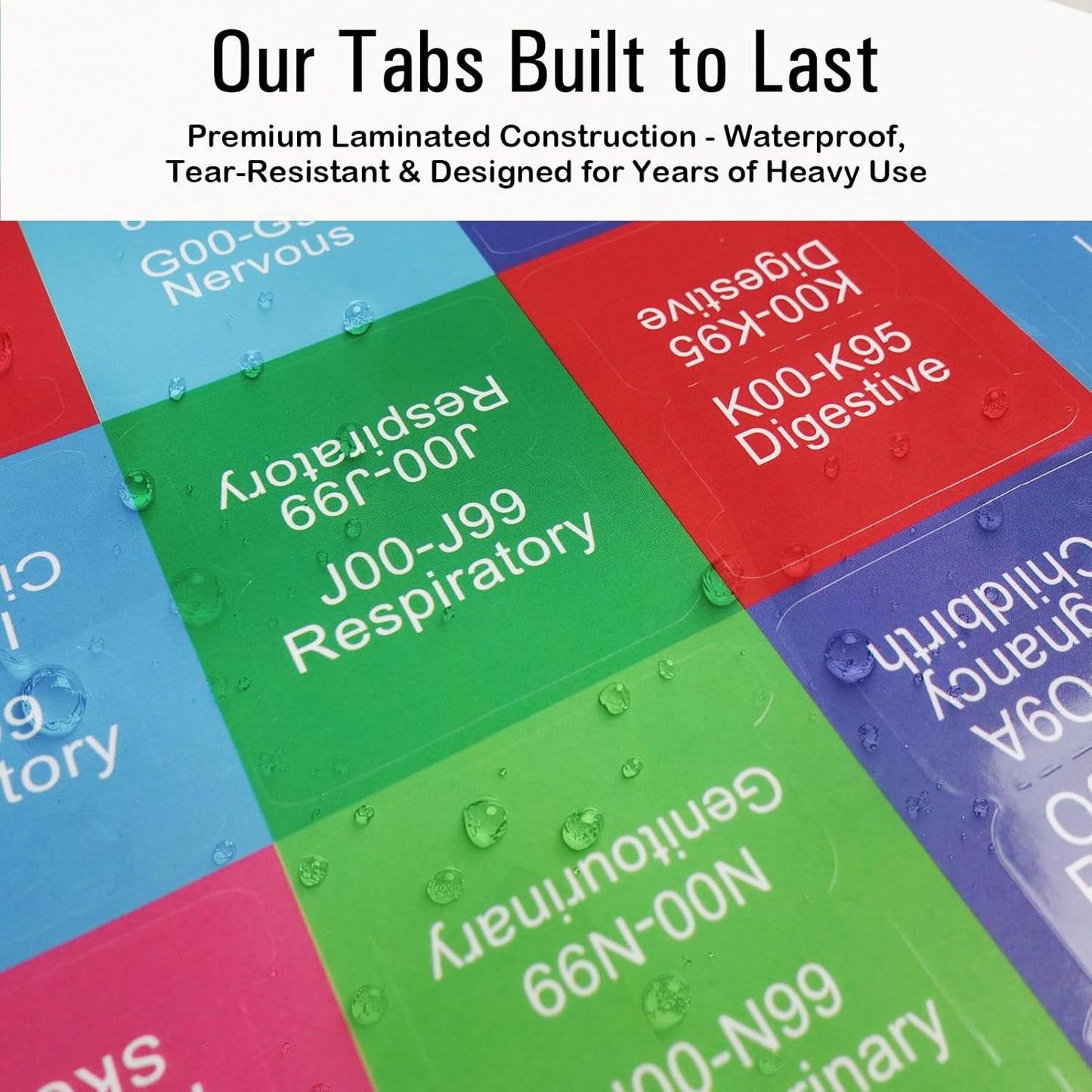 Index Tabs for ICD-10-CM Code Book 2025 AAPC Version, Upgraded Book Tabs, Color-Coded Medical Coding 2025, Laminated & Repositionable Tabs with Alignment Guide & Blank Tabs (Codebook Not Included)
