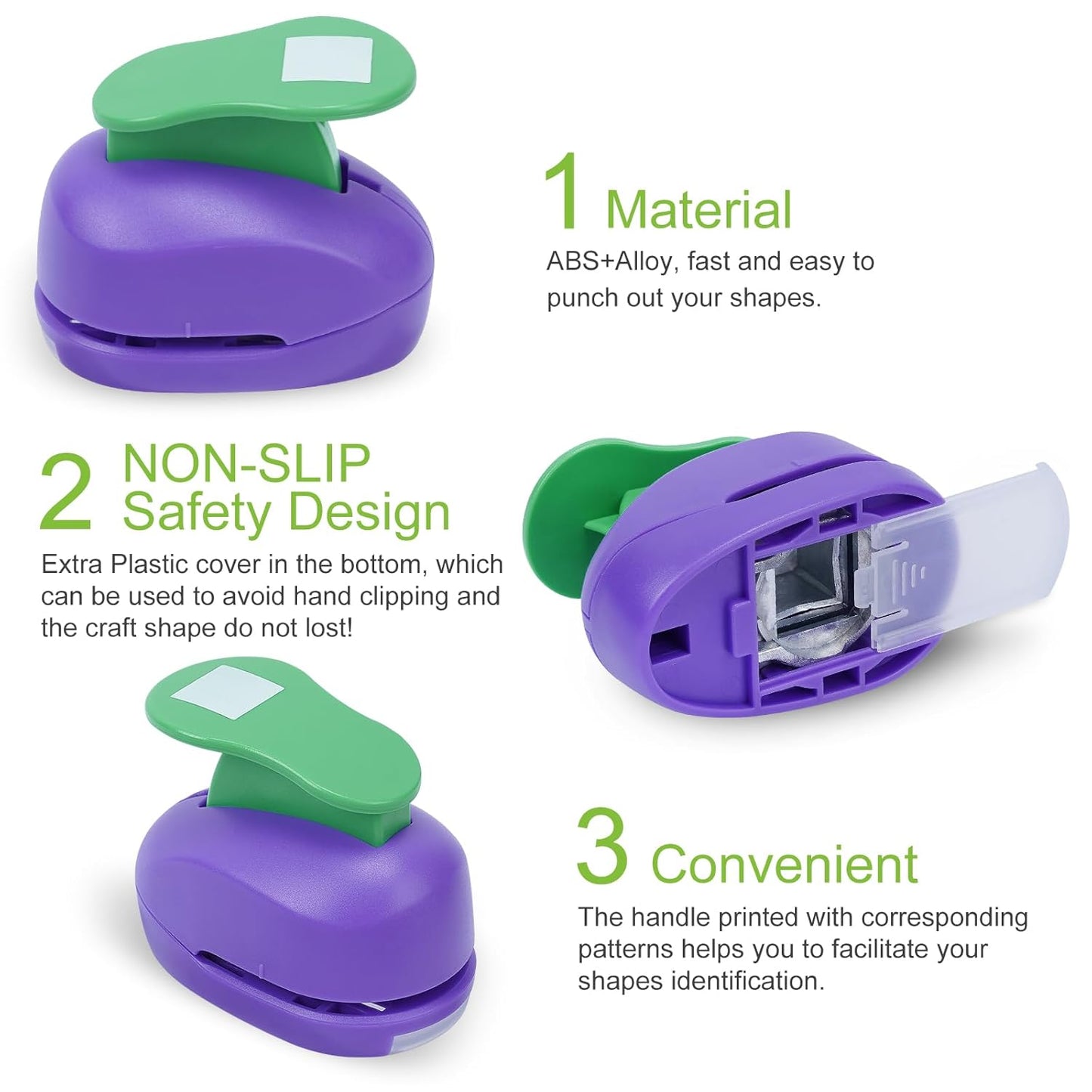 UCEC Square Hole Punch 3/4 Inch Craft Lever Punch Handmade Paper Puncher for Crafting Scrapbooking Cards, DIY Cards Making Square Shaped Punches for Paper Crafts, Candy Color Random