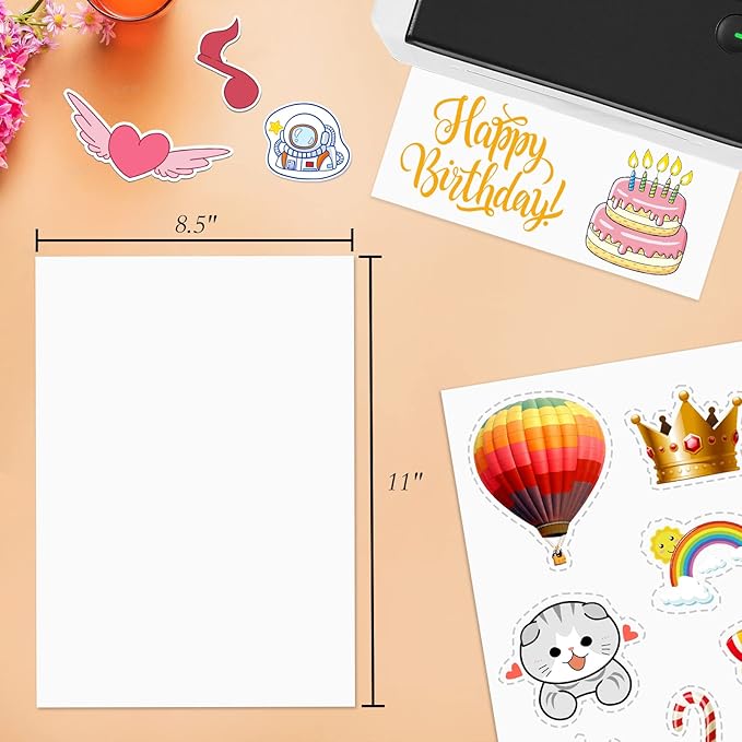 Full Sheet Sticker Paper for Laser & Ink Jet Printers, 8.5" x 11" Full Sheet Address Shipping Label, 1000 Sheets 1000 Labels