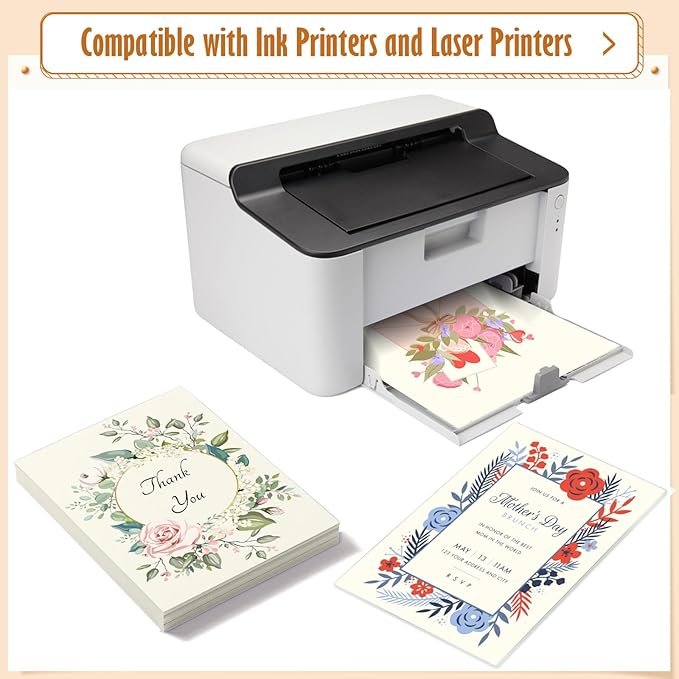 MixTeach 100 Sheets Cream Cardstock 8.5 x 11 Inch Thick Cardstock Paper, 250gsm/92lb Double Sided Cream Card Stock Printer Paper for Cards Making, Crafts, Scrapbook, Invitations, Drawing, Printing