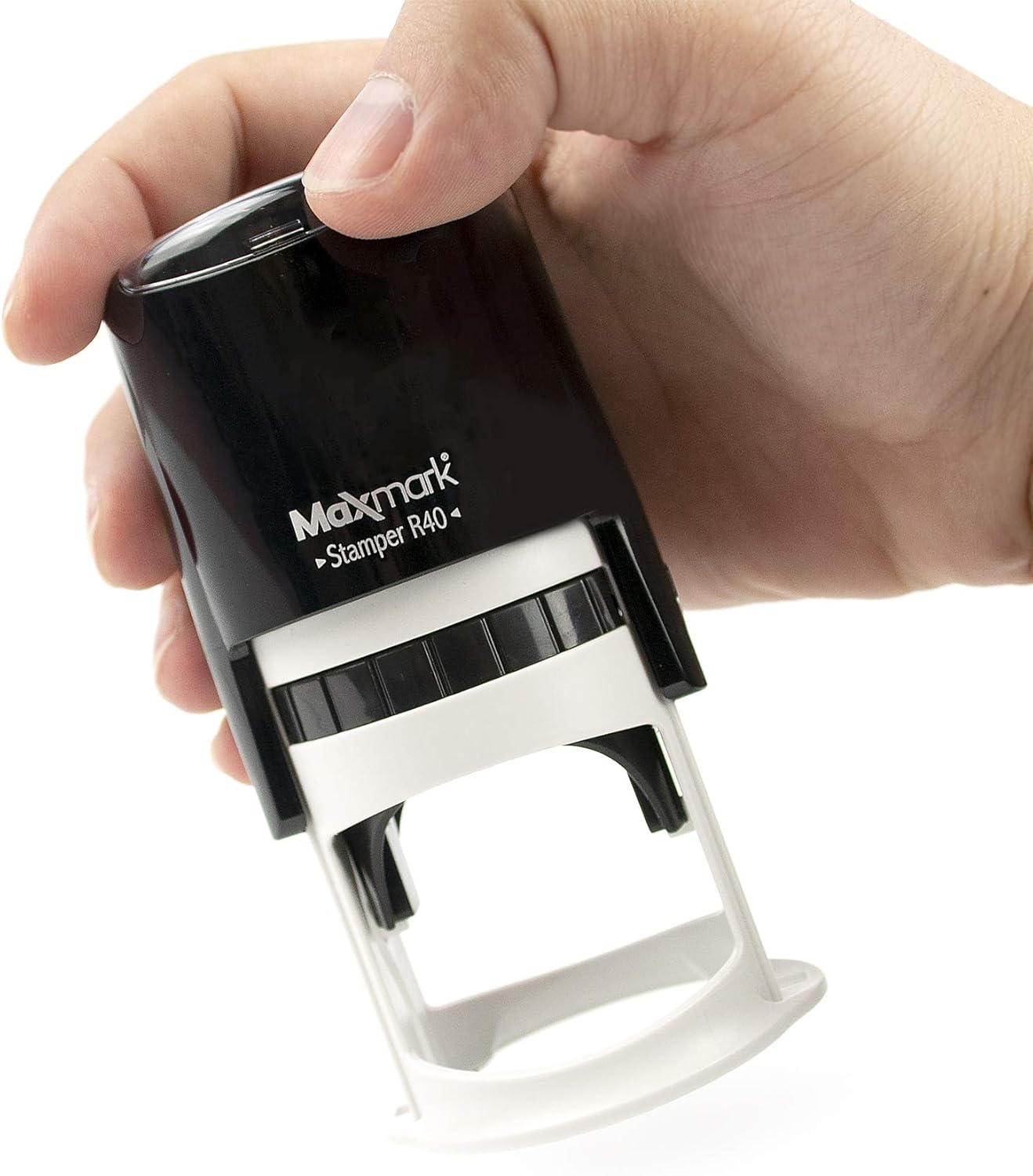 Round Notary Stamp for State of Massachusetts- Self Inking Stamp - Top Brand Unit with Bottom Locking Cover for Longer Lasting Stamp - 5 Year Warranty