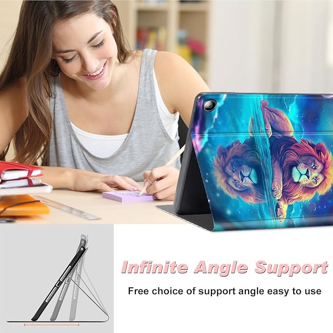 for Amazon Kindle Fire Max 11 Case (13th Generation, 2023 Release) 11",Slim Lightweight Smart Shell Stand Cover with Auto Wake/Sleep for All-New Fire 11 Max Tablet,Cool Lion Nebula/Galaxy