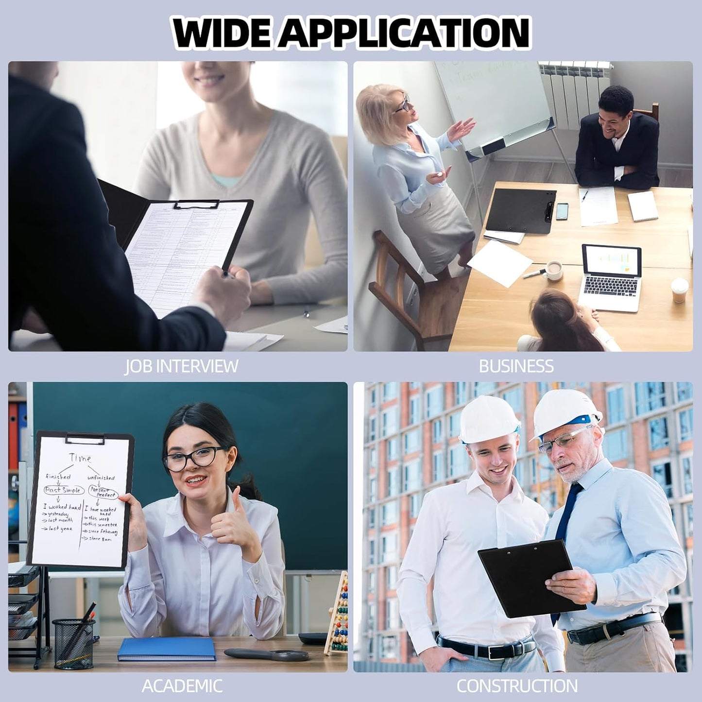 Clipboard Folder, 2 Pcs A4 Foldable Clipboard with Horizontal and Vertical Double Metal Clips, 360 Degree Foldable Binder Clipboards with Pen Holder, File Cover Work Folder Clipboards, Green