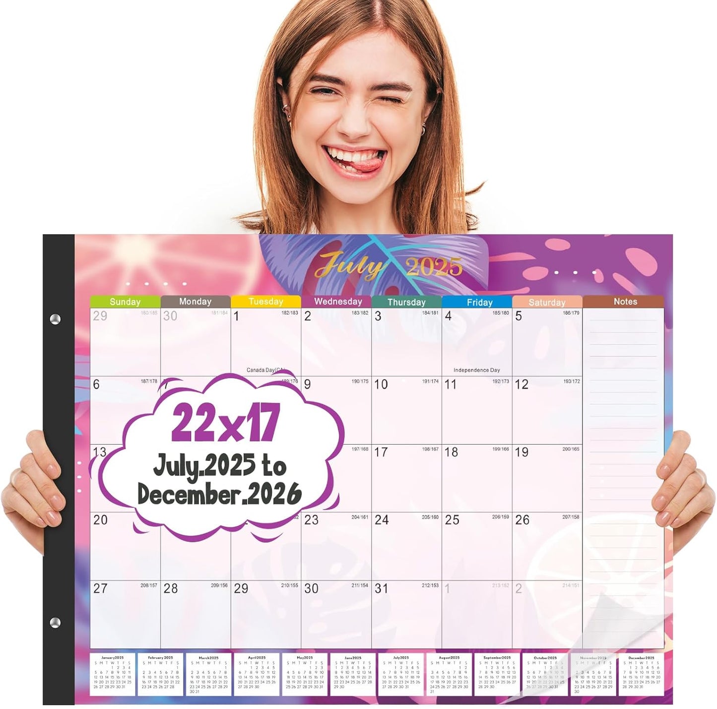 Gannyfer Desk Calendar 2025-2026 - 18 Month Large Calendar July 2025 - Dec 2026, 22" x 17" Desktop Pad Calendar, Office Supplies Perfect for Planning and Organizing In Your Home, School or Office