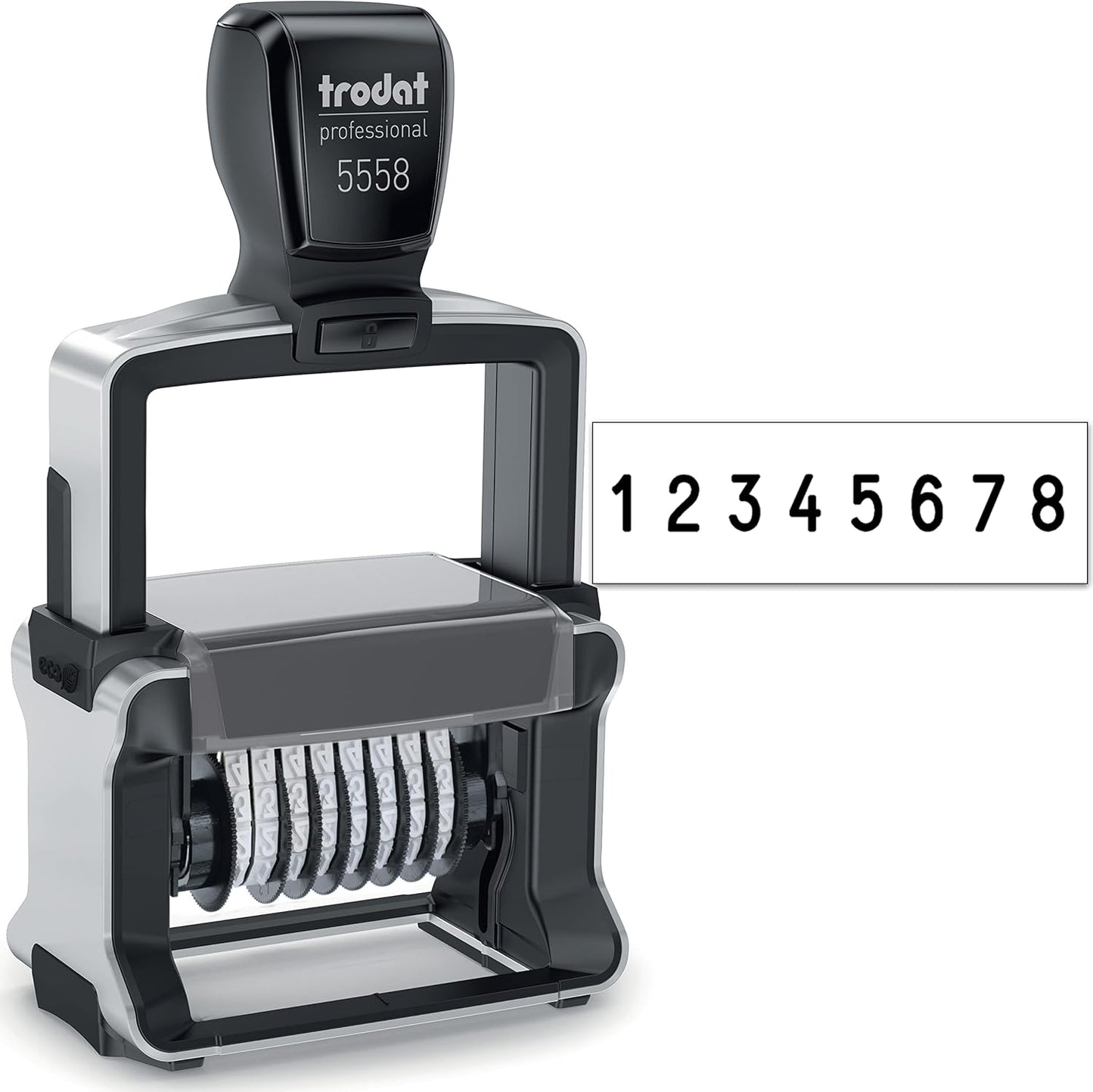 Rubber Stamp Creation Heavy Duty Numberer, 8 Digit Self-Inking Numbering Stamp 5mm Character Height Black