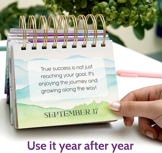 2026 Reach Your Goals Daily Desk Calendar - Motivational Gift and Positive Affirmations for Women - Perpetual Calendar, Cute Office Decor, Gratitude and Self Care Gifts for Women, Inspirational Desk Accessories