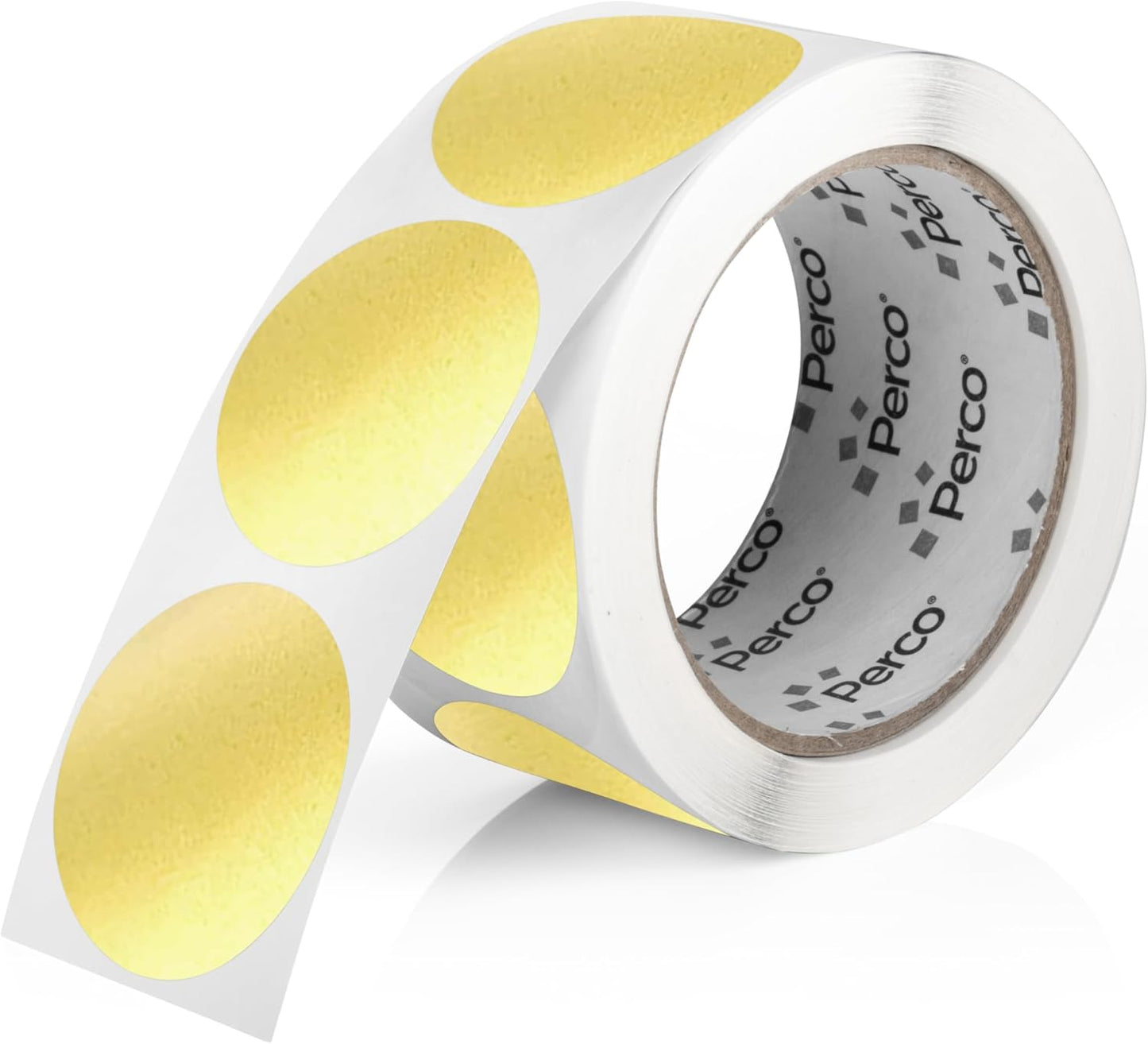 Perco Gold 2-Inch Round Circle Dot Sticker Labels with Permanent Adhesive for Wedding Invitations - 500 Labels per Roll - Vibrant Colors, Strong Adhesion - Made in USA