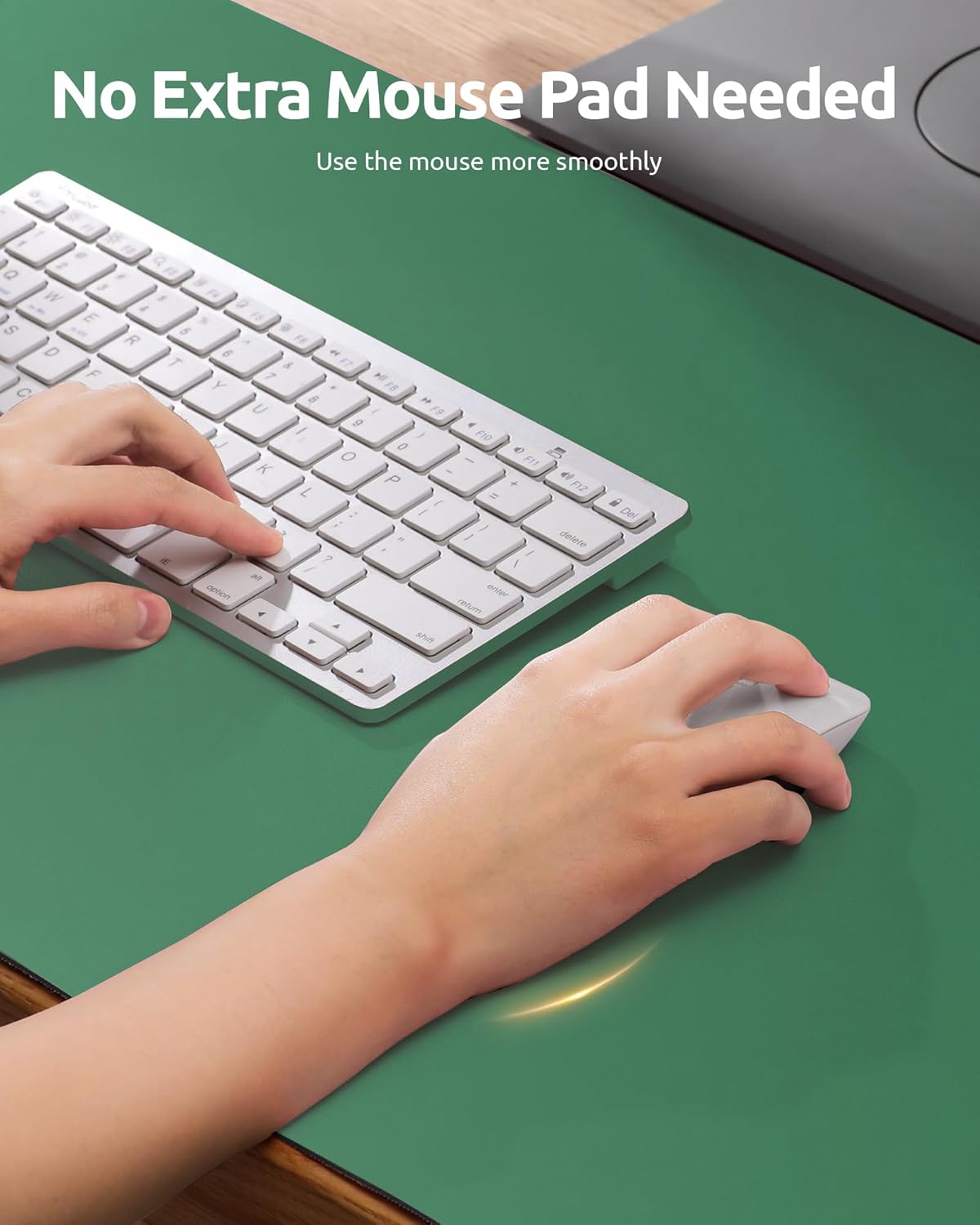 YSAGi Leather Desk Pad Protector, Office Desk Mat, Large Mouse Pad, Non-Slip PU Leather Desk Blotter, Laptop Desk Pad, Waterproof Desk Writing Pad for Office and Home (Jade Green, 31.5" x 15.8")