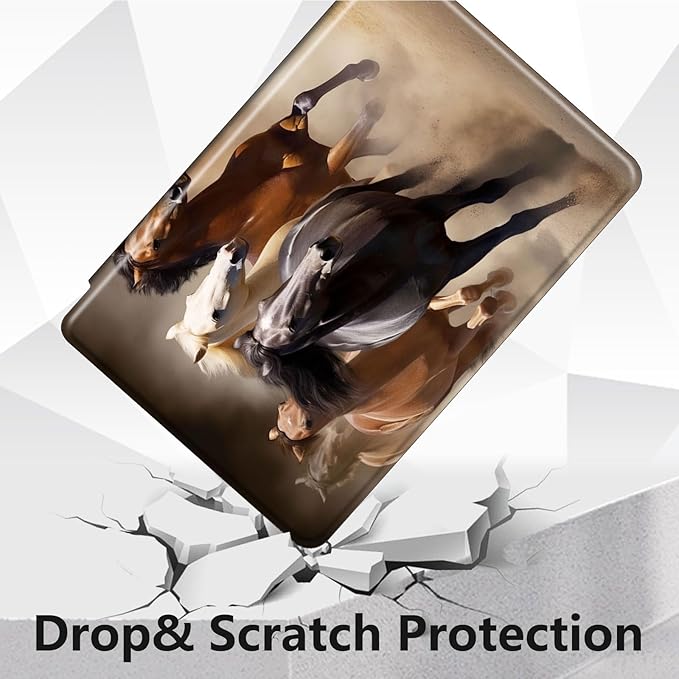 for Kindle Fire 7 case 2019 2017 Release 9th 7th Generation,360 Degree Rotating Stand Smart Protective Cover Case for Amazon fire 7 Tablet 9th/7th Generation,Running Horse