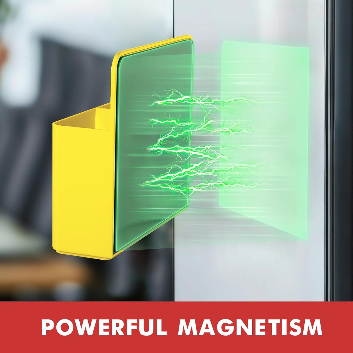 BEYGORM 2 Pack Plastics Magnetic Pen Holder for Refrigerator, Dry Erase Marker Holder for Whiteboard，Magnet School Locker Organizer Accessories, Pencil Cup, Pen Caddy, Classroom Organization(Yellow)