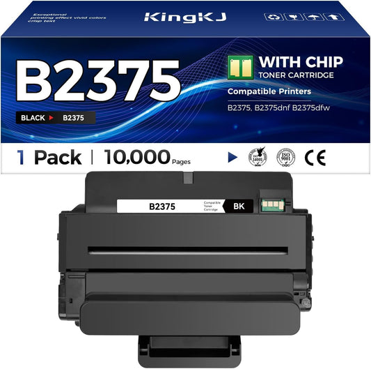 KingKJ B2375 High Yield Black Toner Cartridge 1-Pack Replacement for Dell C7D6F NWYPG C7D6 8PTH4 593-BBBI 593-BBBJ Toner Compatible for Dell B2375 B2375dnf B2375dfw Laser Printer Ink All-in-One Copier