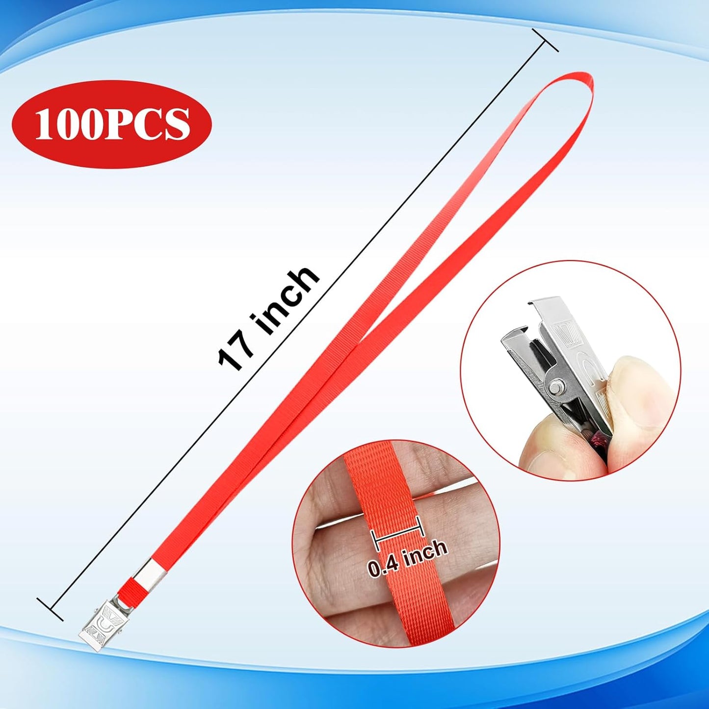 Lanyards for Id Badges,100 Packs Lanyard Bulk with Flat Badge for Name Tag Lanyard ID Holder