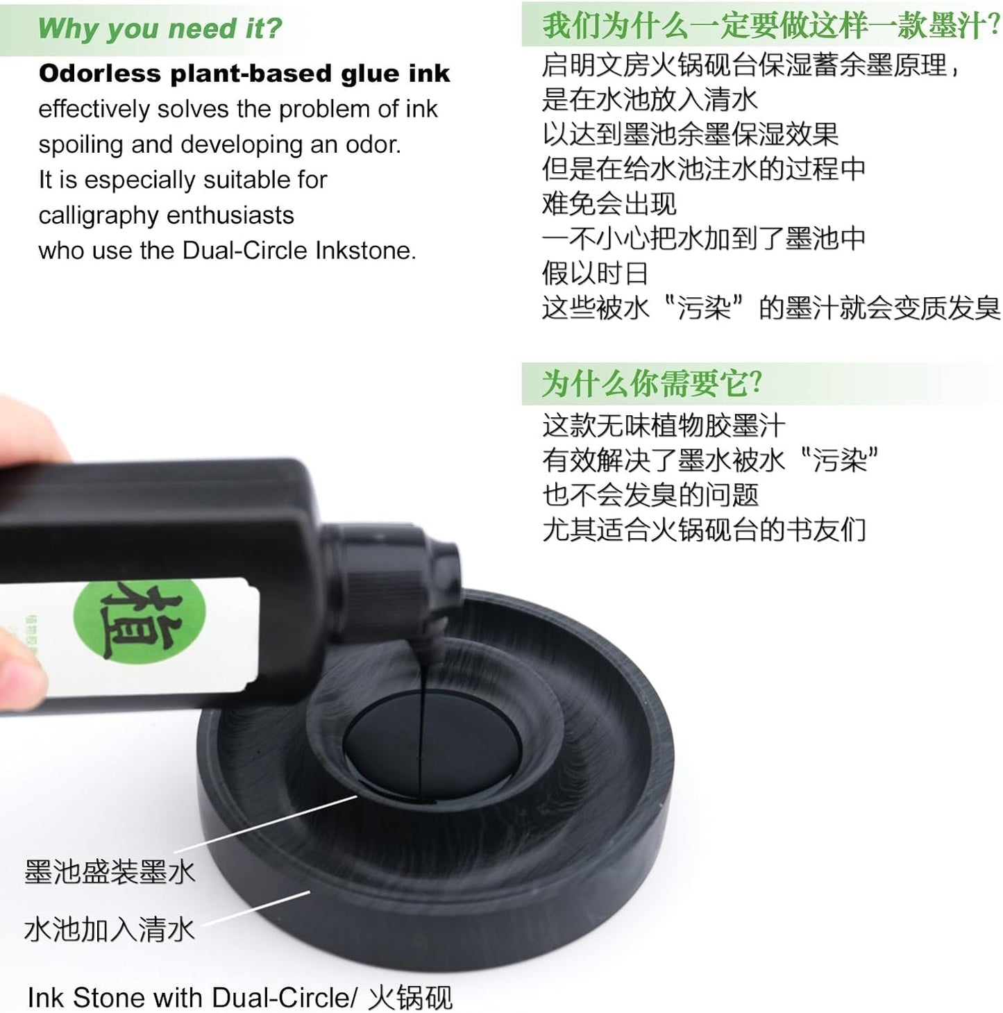 Calligraphy and Sumi Liquid Ink, Odorless Chinese Ink for Calligraphy & Drawing, Black Sumi Ink for China Brush and Japanese Kanji (Odorless 8.8 OZ/ 250ml)