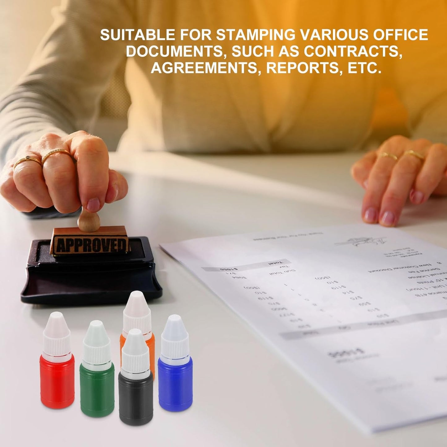 PATIKIL 0.33oz Refill Ink for Stamps and Ink Pads, 12Pcs 10ml Stamp Pad Ink Refill for Office Stamp Self Inking Stamp Date Stamp Scrapbooking, Yellow