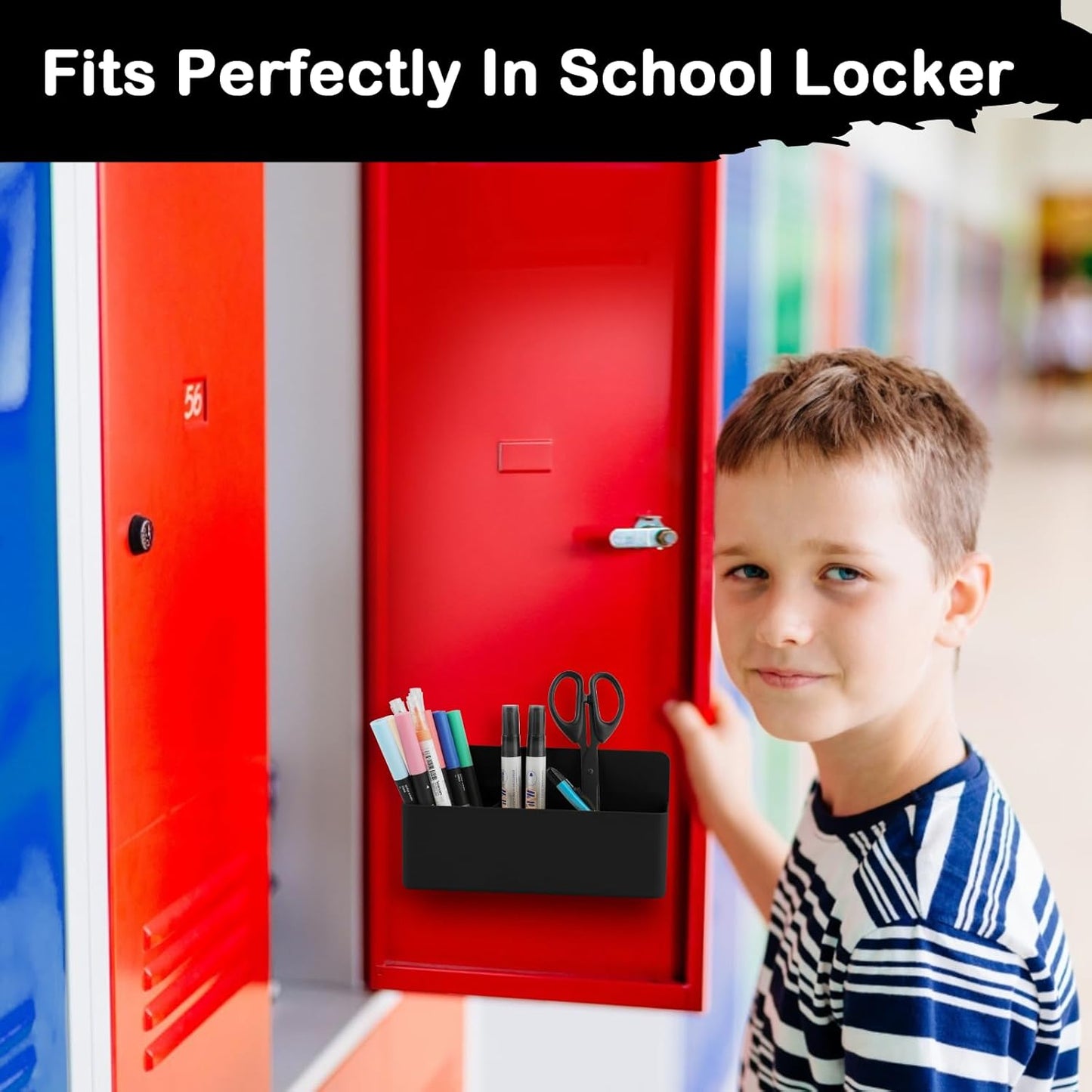 Magnetic Pen Holder,3 Compartments Magnetic Dry Erase Marker Holder,Extra Strong Magnet Storage Marker Pen Pencil Organizer for Refrigerator,Whiteboard,Locker Accessories(Long Style)