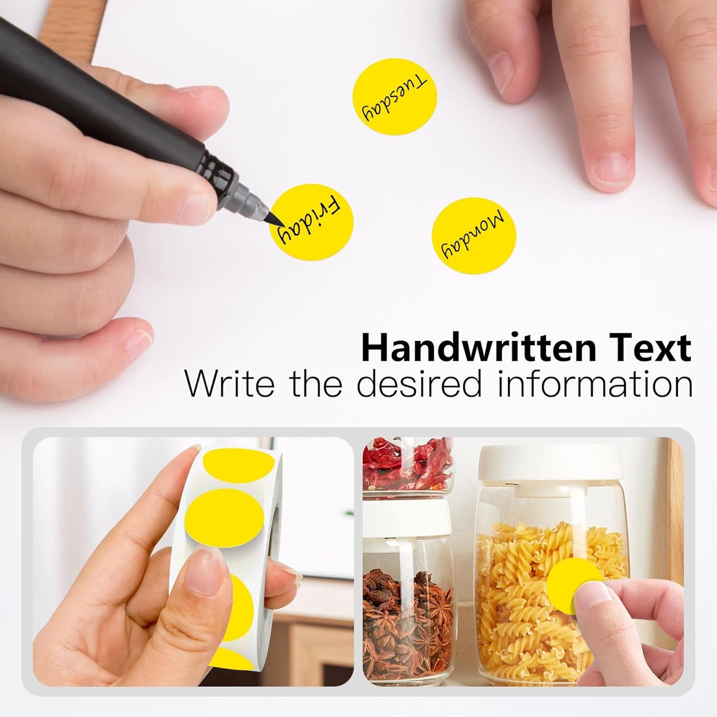 Yellow 1 Inch Round Color Coding Labels with 4000 Dots, 4 Rolls - Bright Color Dot Stickers for File Folders, Inventory System - Highly Visible