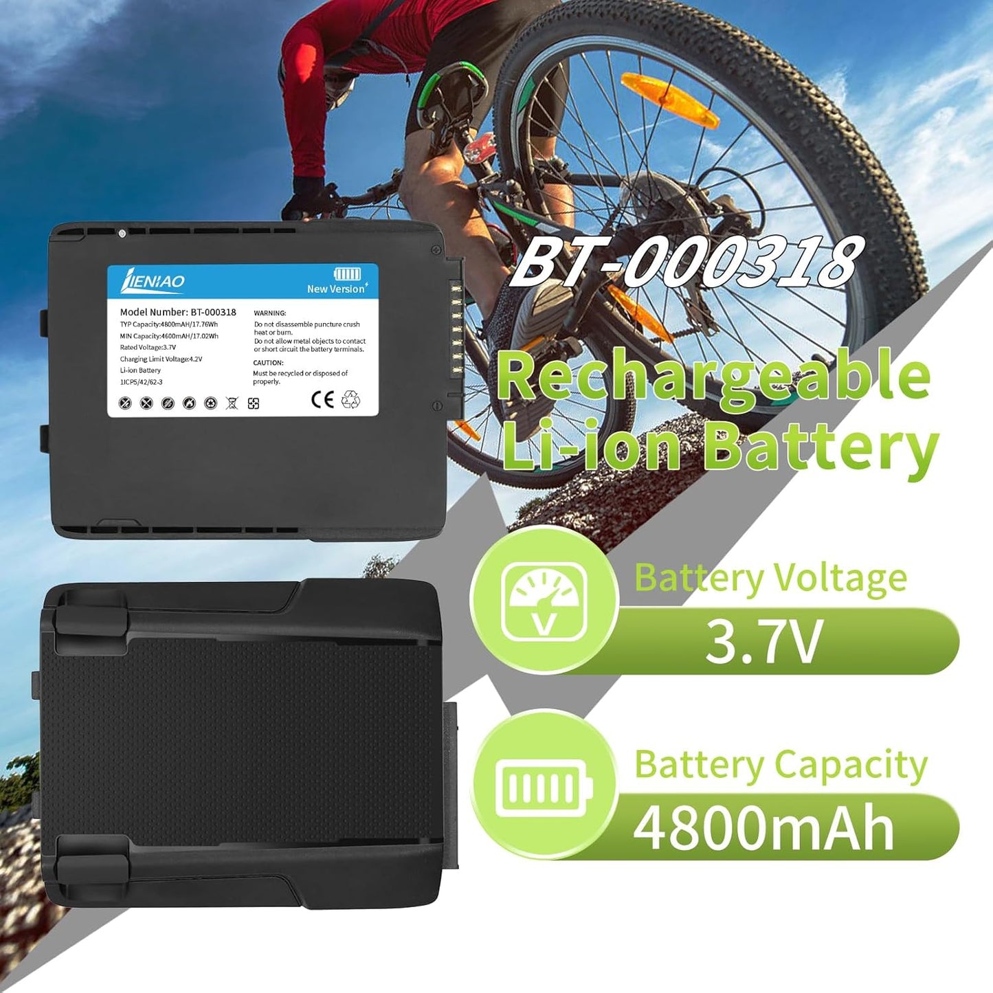 12 Pack for Zebra Scanner Battery TC77 BT-000318 [New Version 4800mAh] for Zebra TC77 Battery TC70 TC70x TC72 TC75 TC75x TC700H TC700K TC77HL TC720L Barcode Scanner BT-000318-01 (12)