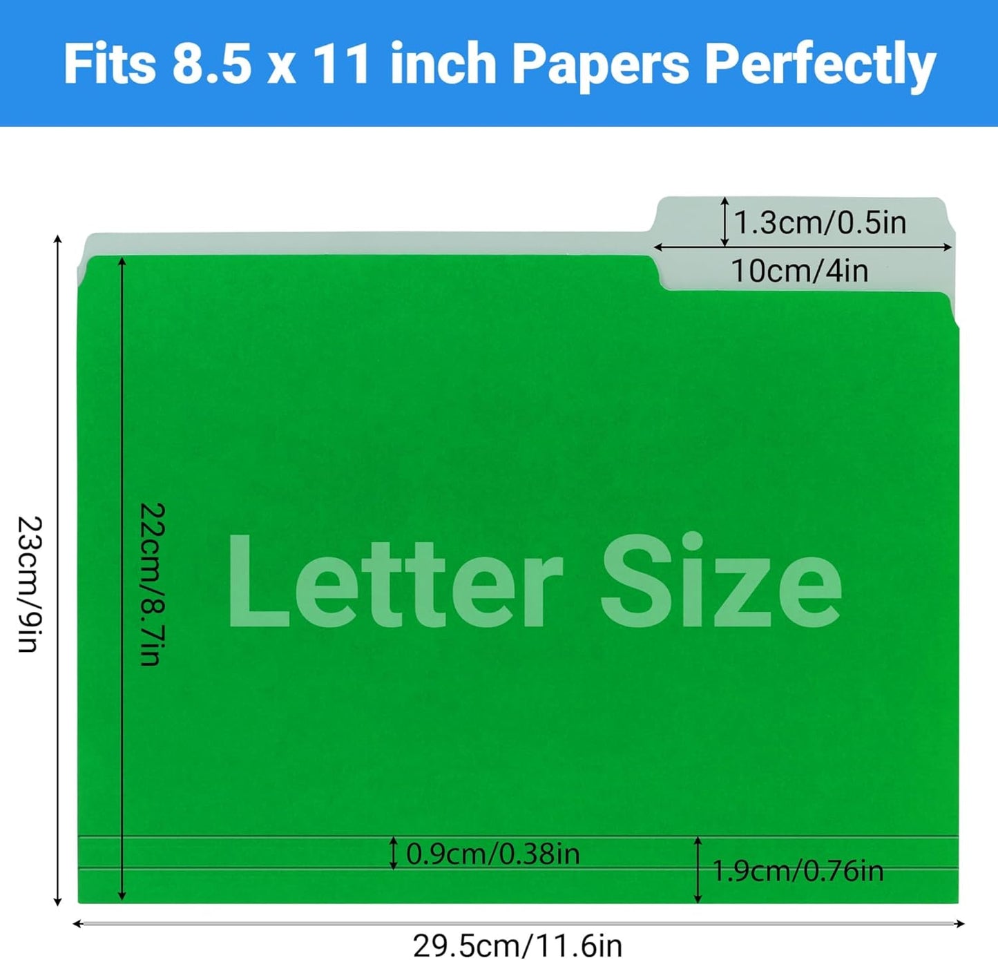 Letter Size File Folders – 1/3-Cut Tab, Durable Colored File Folders for Home, Office, and School Organization, 30-Pack