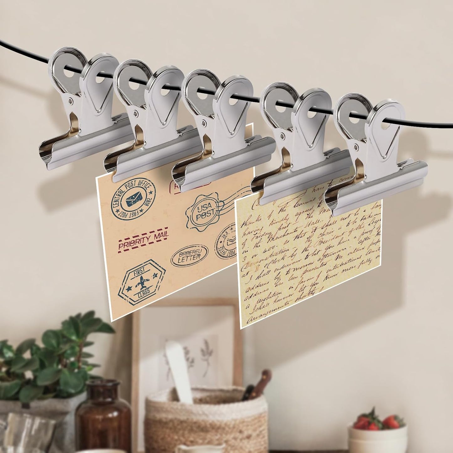 SIAMESE Bulldog Clips, 8 Pcs Binder Clips for Office & Kitchen, Multi-Purpose Binder and Food Bag Clamps for Sealing, Storage, Hanging (Silver)