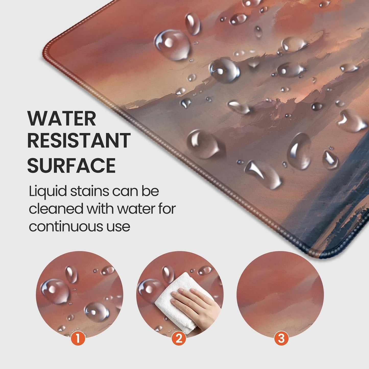 35.4 x 15.7 inches, Large Desktop Mouse pad, Keyboard and Mouse Pads for Work and Home Computers, and Large Laptop Mouse mat，Waves and Sunsets