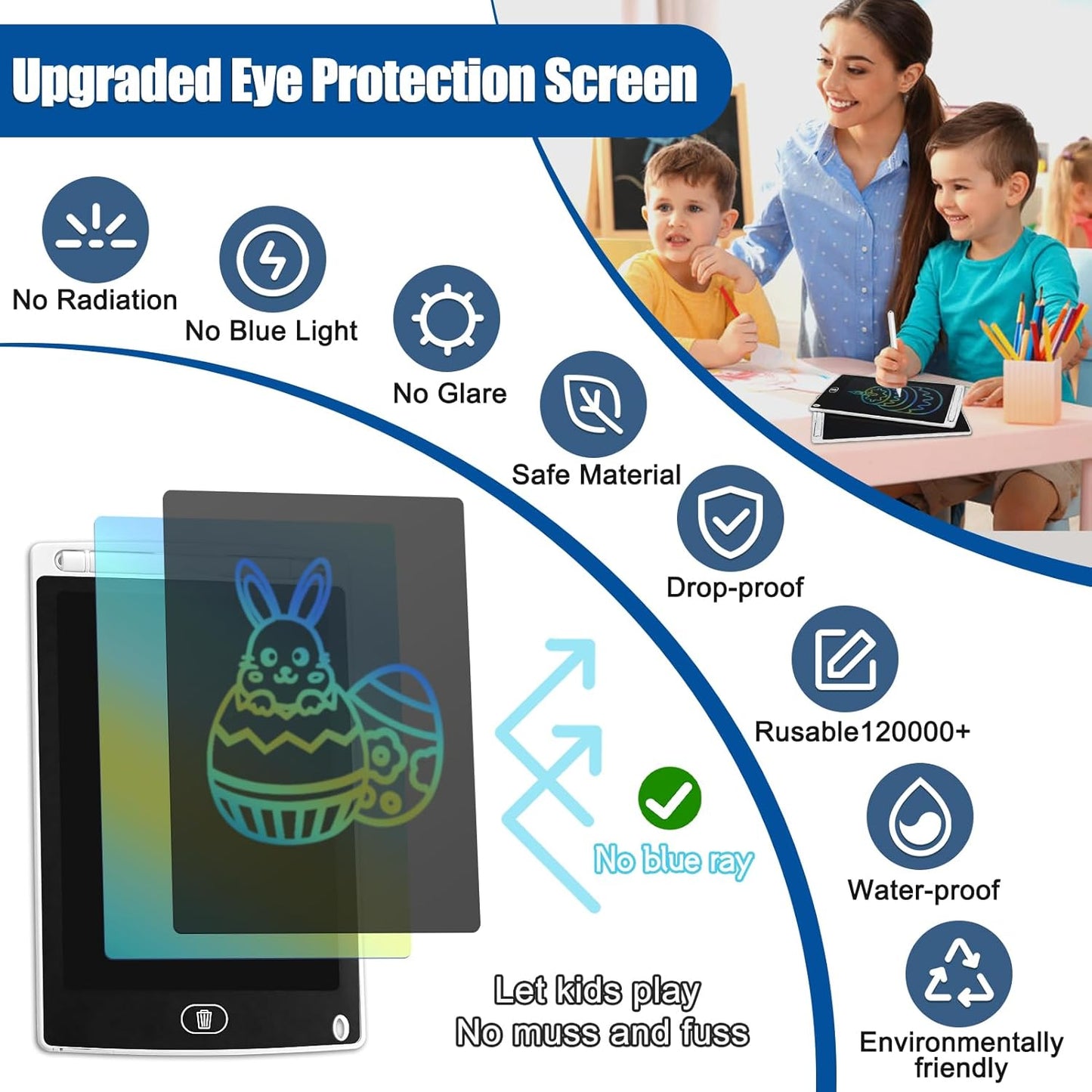 20 PCS LCD Writing Tablet for Kids White Doodle Boards 8.5" Reusable Writing Tablets Drawing Pads Kids LCD Drawing Tablet Bulk for Office Class Education Toys Gifts for Boys Girls 3-10