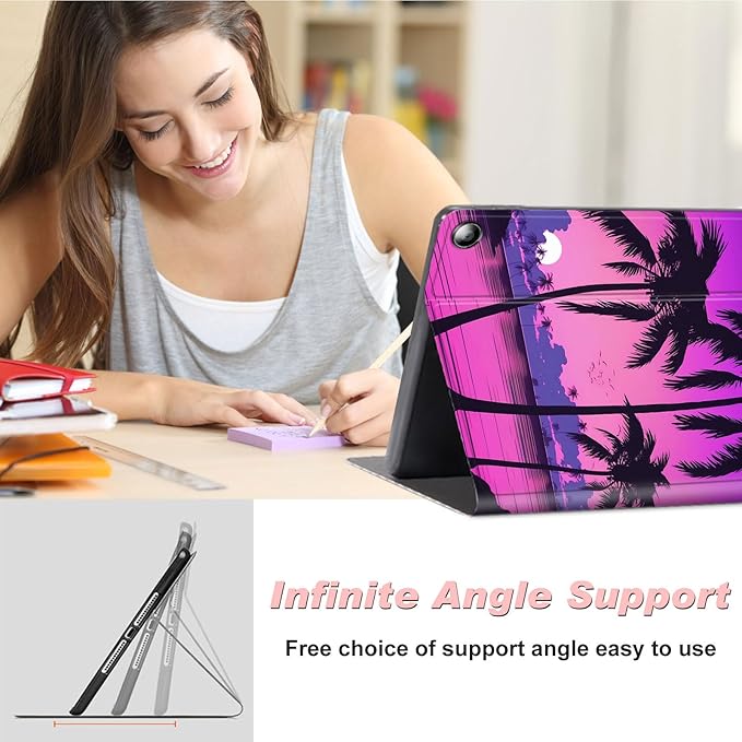 for Amazon Kindle Fire Max 11 Case (13th Generation, 2023 Release) 11",Slim Lightweight Smart Shell Stand Cover with Auto Wake/Sleep for All-New Fire 11 Max Tablet,Palm Trees Sunset Tropical