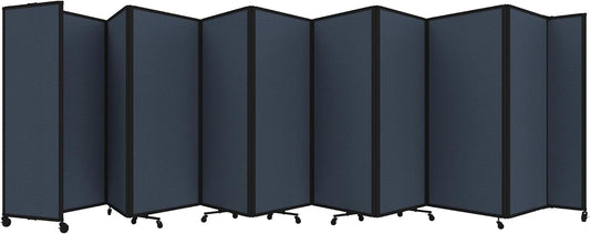 Versare Room Divider 360 Portable Wall Partition | Folding Panels | Large Freestanding Divider | Locking Wheels | Temporary Room Separator