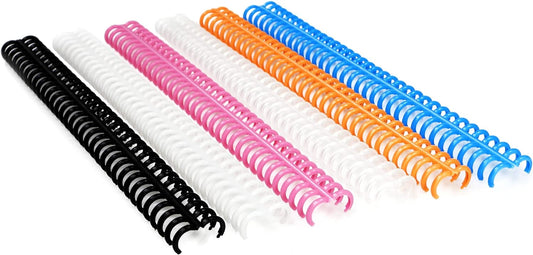 Rayson Click Binding Spines, 34-Hole Click Binding Ring for A4 and U.S. Letter Size Paper, Multi-Color, 3/5" Diameter, 3:1 Pitch, Binds Up to 120 Sheets, 30 Pack