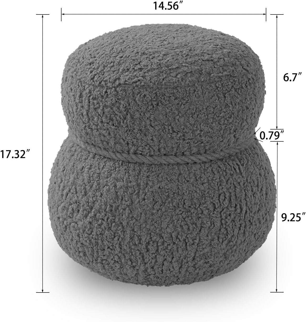 MEETAKING Small Round Foot Stool, Teddy Fabric Footrest Ottoman Stool with Non-Skid Legs, Modern Footstools Step for Couch, Desk, Office, Living Room (Beige)