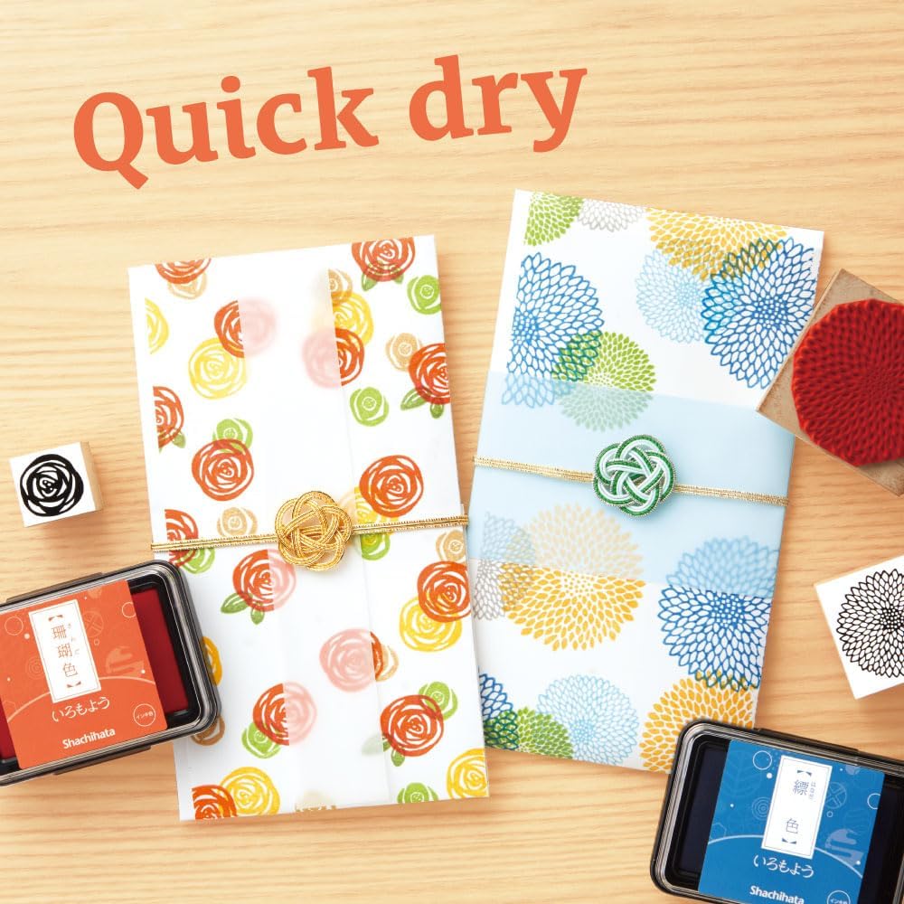 IROMOYO Stamp PAD, Traditional Japanese Ink Colour, Oil-Based Ink pad - Dark Blue