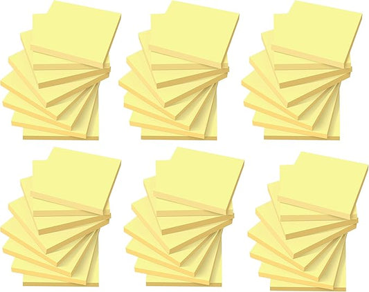 (48 Pack) Sticky Notes 3x3 in Yellow, Clean Removal, Recyclable, Self-Stick Pads, Easy to Post for Home, Office, Notebook