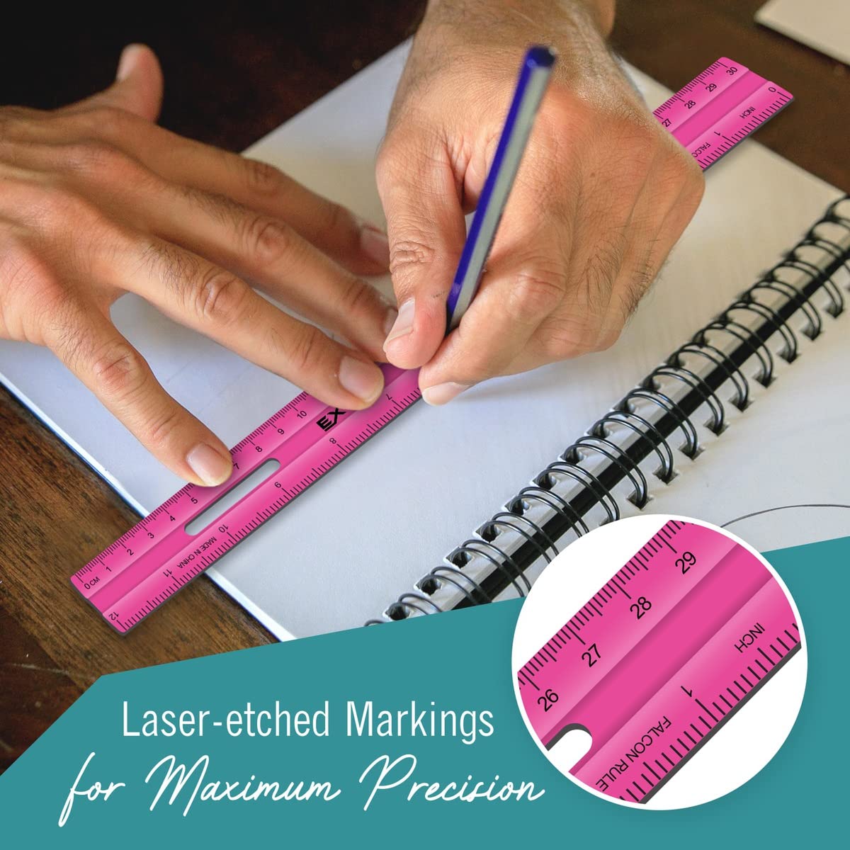 Clear Plastic Rulers 12 Inch, Rulers Bulk for Classroom Assorted Colors 20 Count Metric and Inches Ruler, Shatterproof Ruler 12 Inch