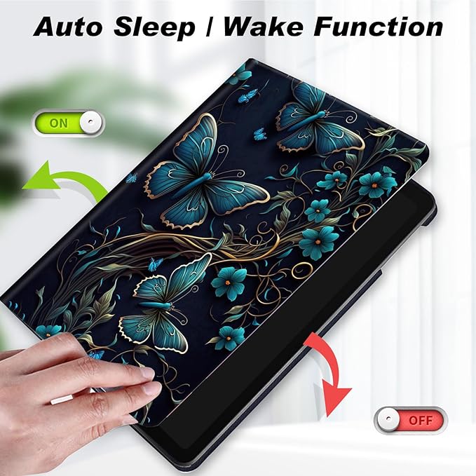 for Amazon Kindle Fire Max 11 Case (13th Generation, 2023 Release) 11",Slim Lightweight Smart Shell Stand Cover with Auto Wake/Sleep for All-New Fire 11 Max Tablet,Purple Butterfly Flower