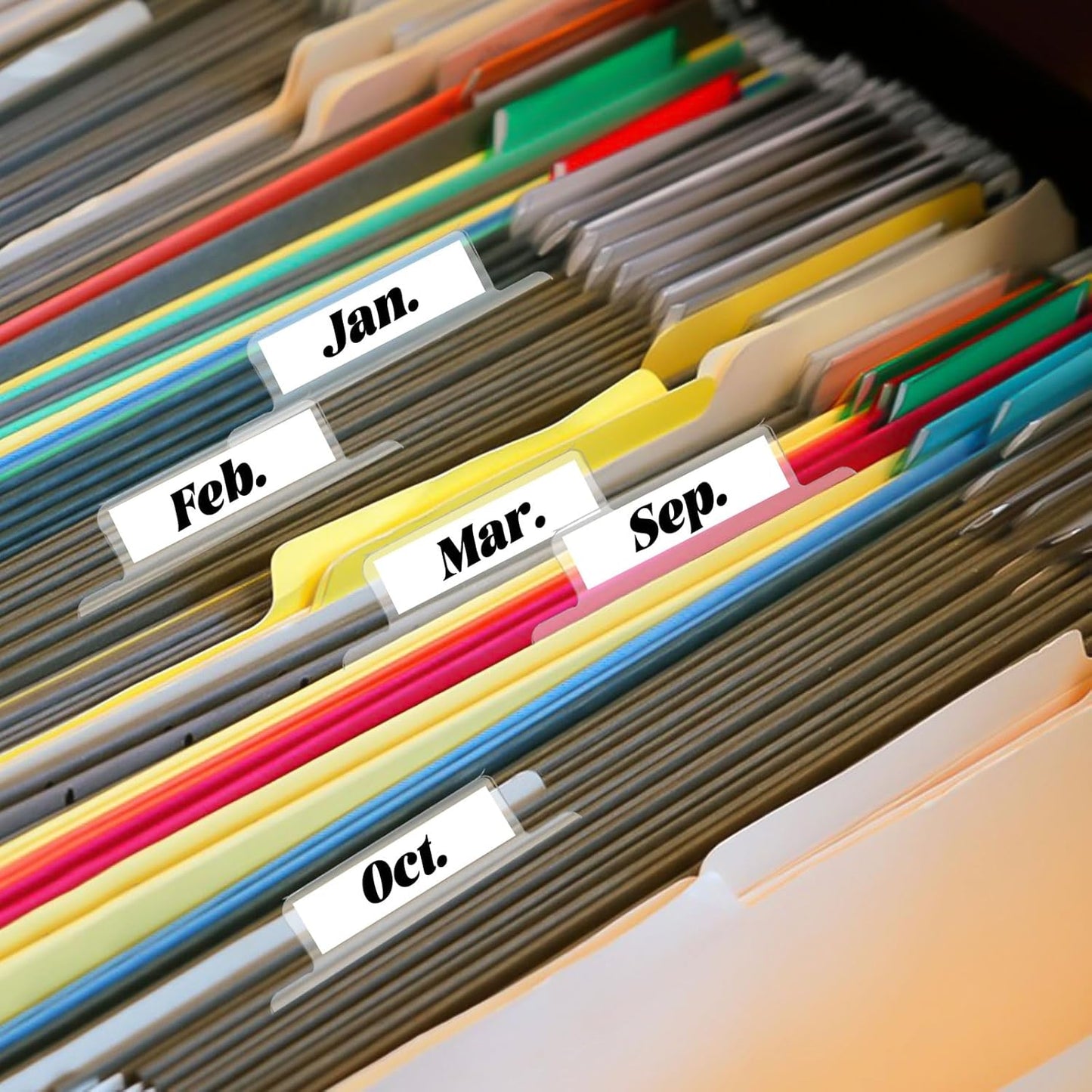 100 Pieces 2 Inch Insertable Self-Adhesive Tabs with Printable Inserts with File Folder Labels Clear Planner Tabs Stick on File Tabs Self Adhesive for Book Page