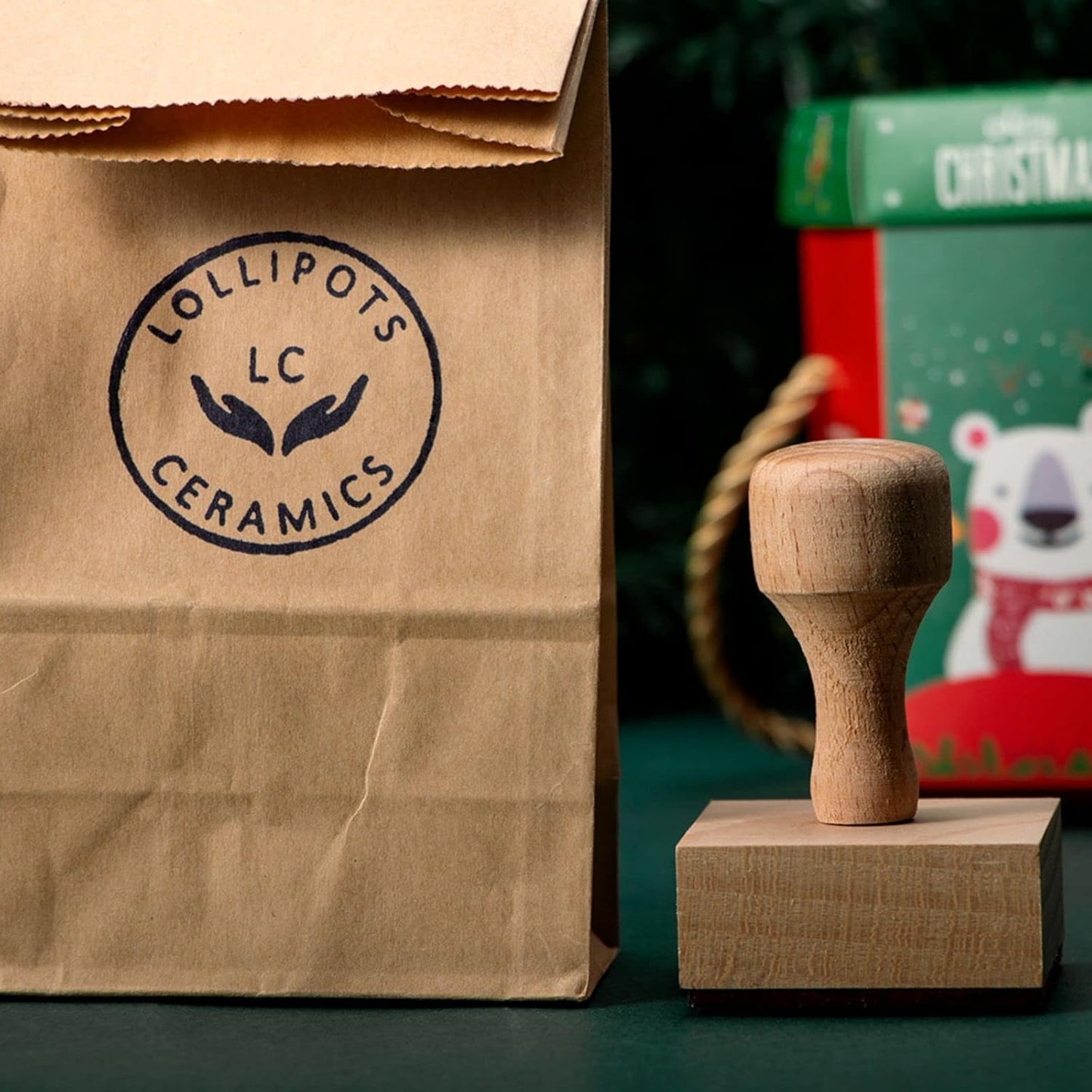 Custom Logo Text Stamp - Personalized Stamp Clearly Impressions on Various Surfaces Custom Stamp for Business Logo Branding or Crafting Needs