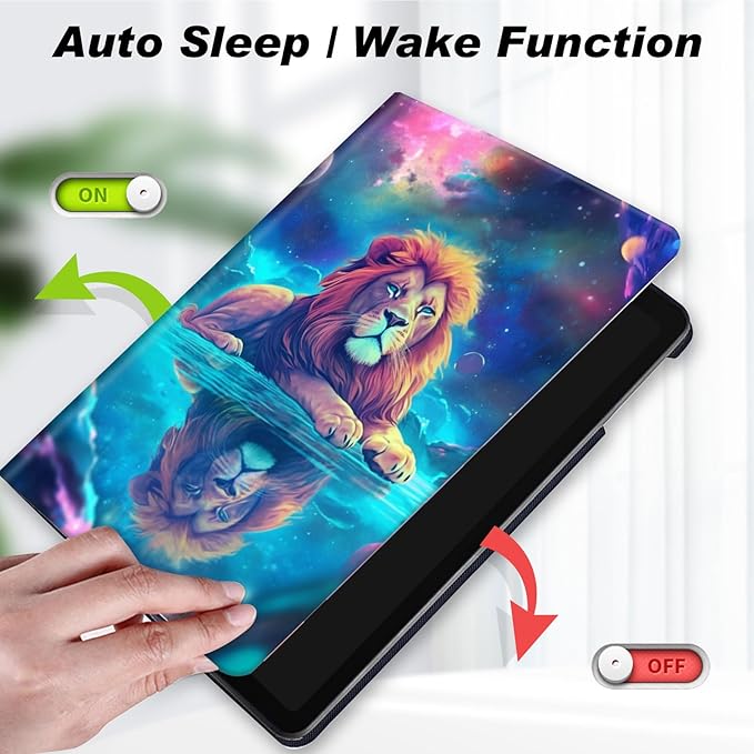 for Amazon Kindle Fire Max 11 Case (13th Generation, 2023 Release) 11",Slim Lightweight Smart Shell Stand Cover with Auto Wake/Sleep for All-New Fire 11 Max Tablet,Cool Lion Nebula/Galaxy