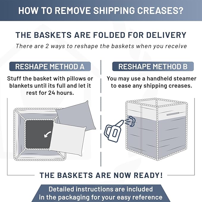 NaturalCozy Storage Cubes 11 Inch Cotton Rope Woven Baskets for Organizing, 3-Pack | Cube Bin Square Shelves Organizer, Classroom, Kids Toy Bins, Closet, Baby Nursery