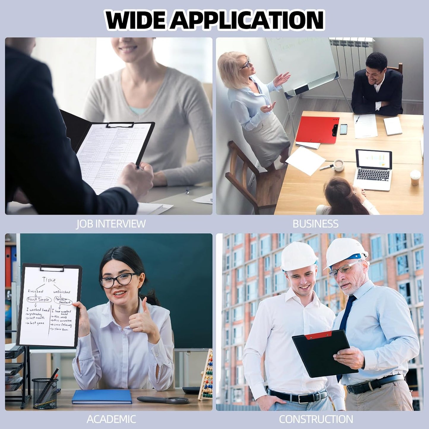 Clipboard Folder, A4 Foldable Clipboard with Horizontal and Vertical Double Metal Clips, 360 Degree Foldable Binder Clipboards with Pen Holder, File Cover Work Folder Clipboards, Green