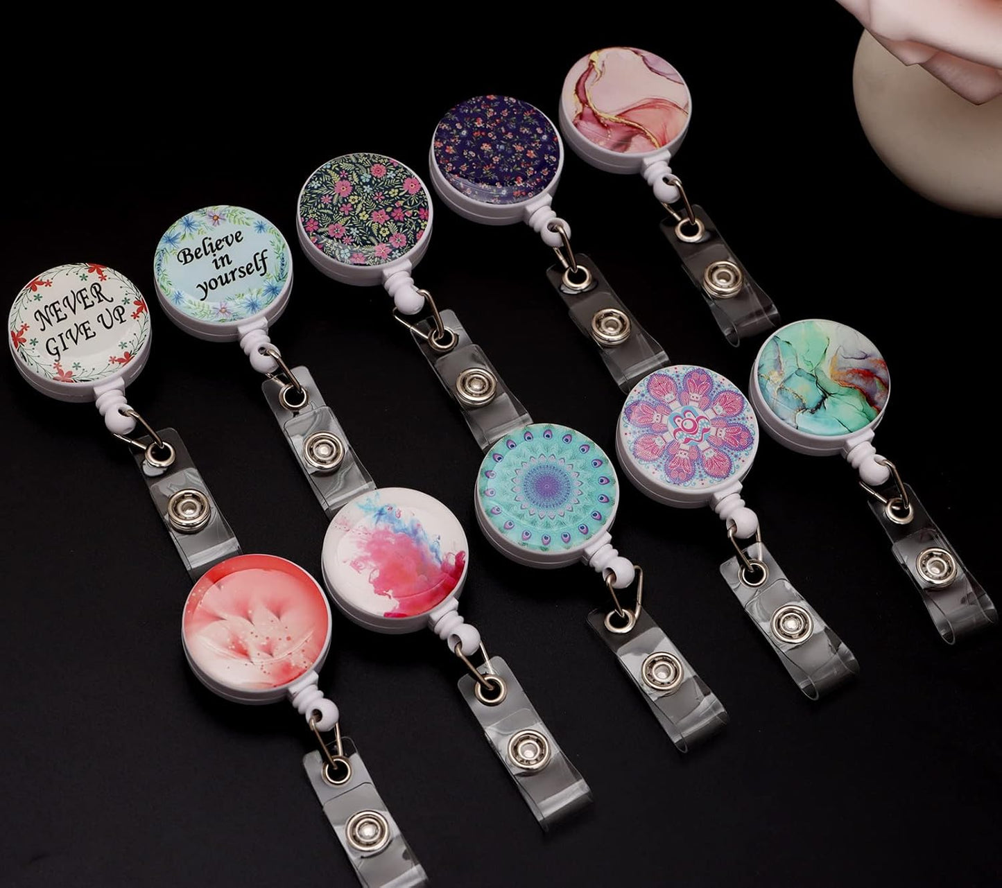 15Pcs Nurse Badge Reels Cute Retractable Badge Holder with Clip