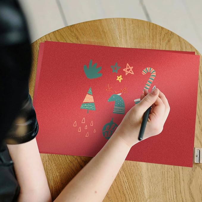 100 Sheets Red Shimmer Cardstock 8.5 x 11 Red Paper, Goefun 80lb Card Stock Printer Paper for Christmas, Invitations, Certificates, Valentines Day, Card Making