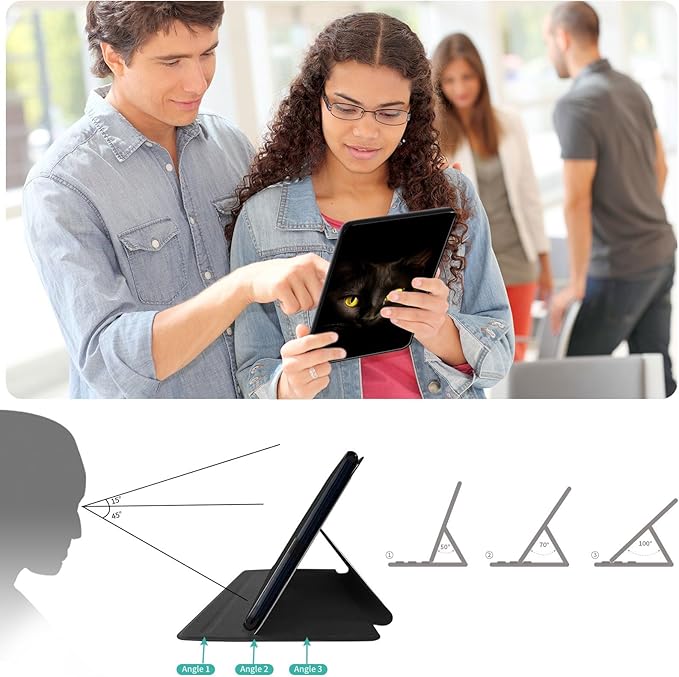 for Kindle Fire 7 case 2019 2017 Release 9th 7th Generation,360 Degree Rotating Stand Smart Protective Cover Case for Amazon fire 7 Tablet 9th/7th Generation,Cute Wild Cat