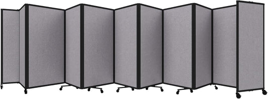 Versare Room Divider 360 Portable Wall Partition | Folding Panels | Large Freestanding Divider | Locking Wheels | Temporary Room Separator