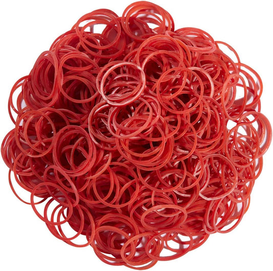 AMUU Rubber Bands 500pcs Red 2.5cm 1inch Small mini Rubber Bands for Office School Home Elastic Band