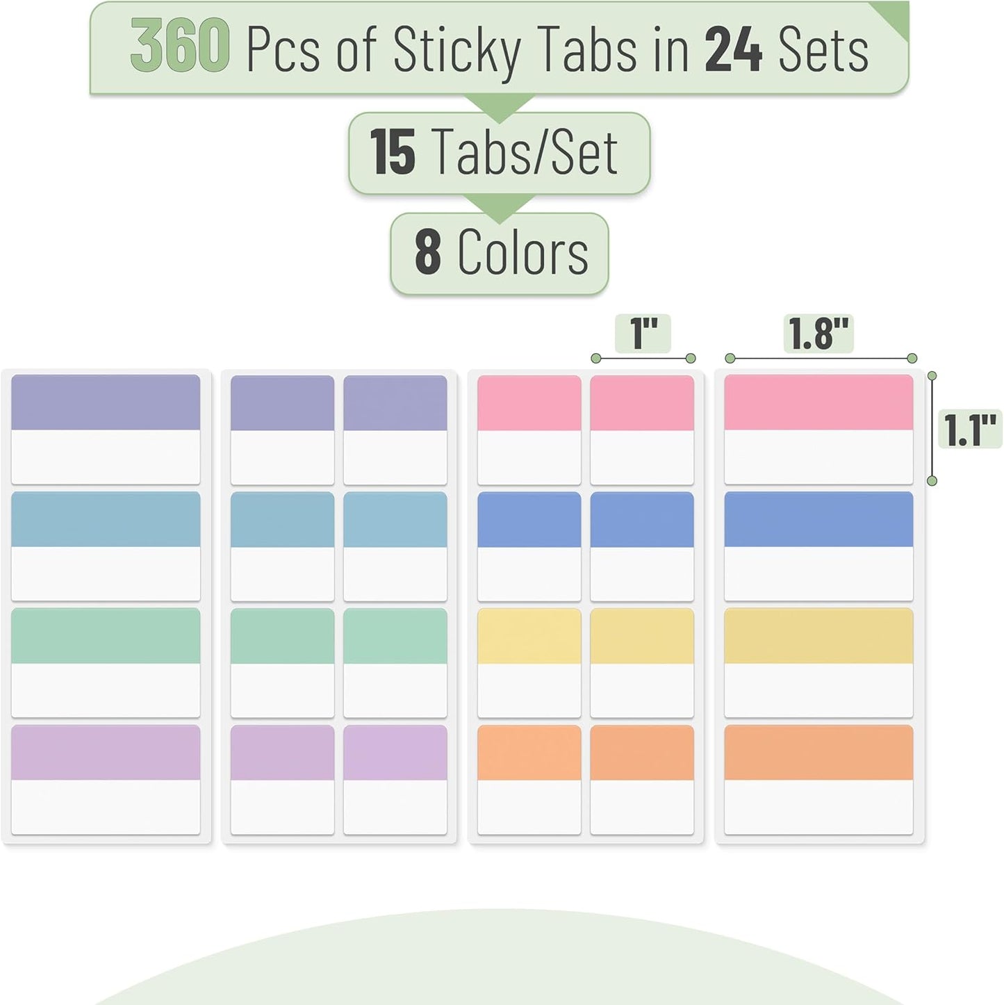 Mr. Pen- Sticky Index Tabs, 360 Pcs, Colorful Sticky Tabs for Notebooks, Page Markers, Page Tabs for Binders, Page Tabs Sticky Tabs for Books, Notebook Tabs, Book Sticky Tabs for Notebooks