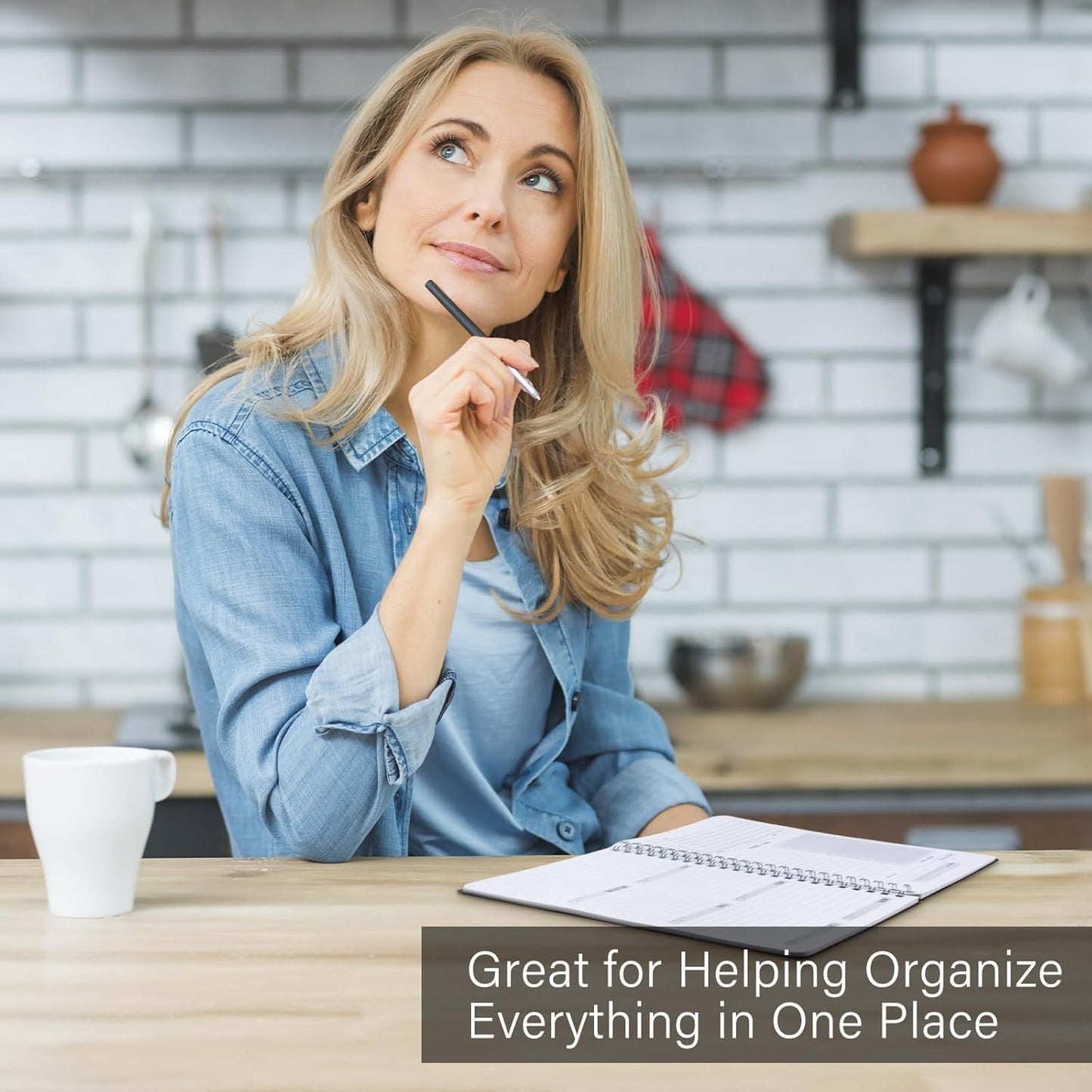 Undated Weekly Planner Notebook, A5 Hardcover Weekly to do List Notebook for Work with Goal & Habit Tracker - Spiral Beige