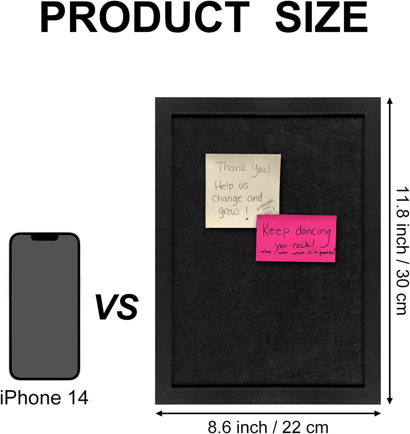 TORASO Cork Board Bulletin Board, 11" X 8" Cork Boards for Walls with Pins, Eye Bolts, gaskets, Screws, Pin Board for Office, School and Home (BK,22 * 30cm,1P)