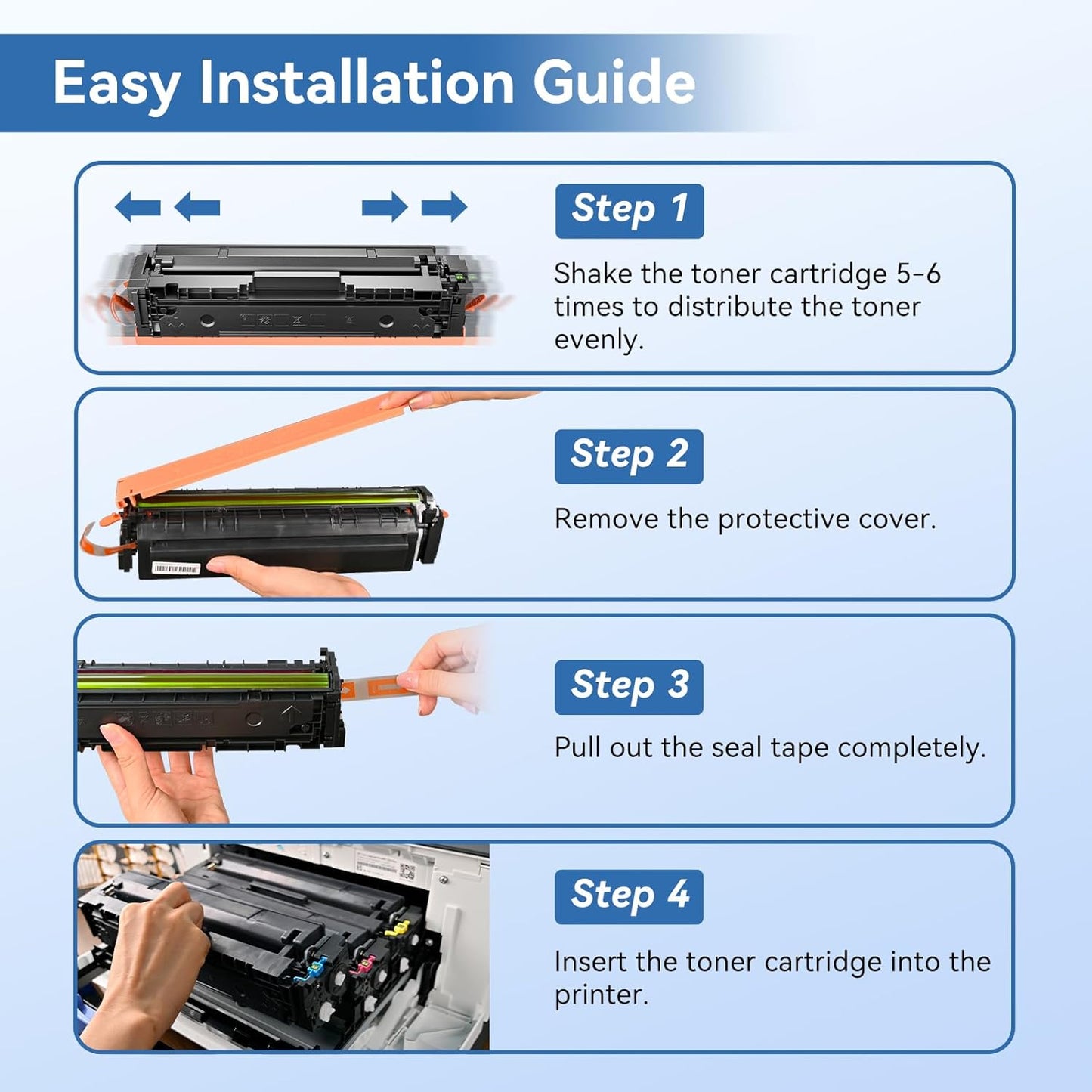 MYTONER 218X Toner Cartridges 4 Pack 3301fdw (with Chip) Replacement for HP 218X W2180X 218A W2180A for Color Laserjet MFP 3301fdw 3301cdw Pro 3201dw 3301sdw Printer Ink Black Cyan Magenta Yellow