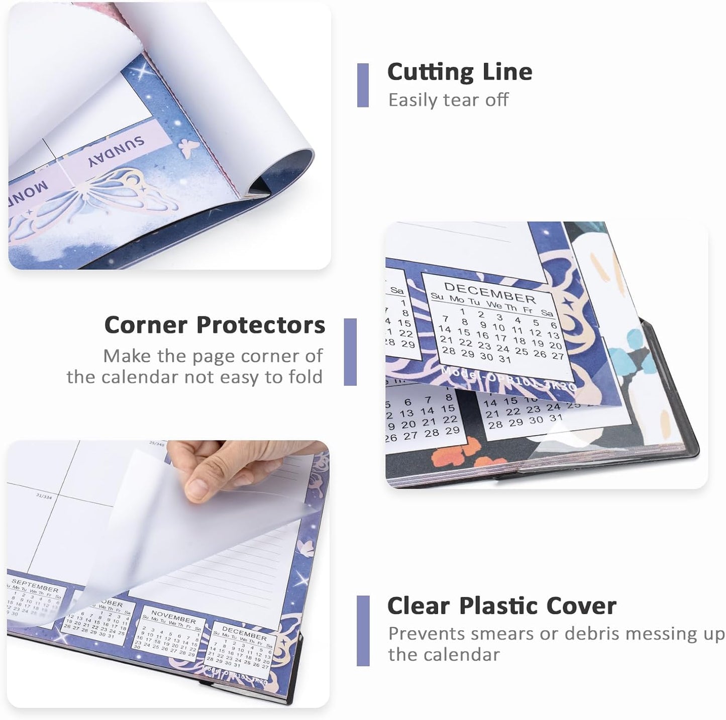 Ospelelf Desk Calendar 2025-2026 Large 22"x17" Monthly Planner Pad with Protective Cover 18 Months Butterfly Floral