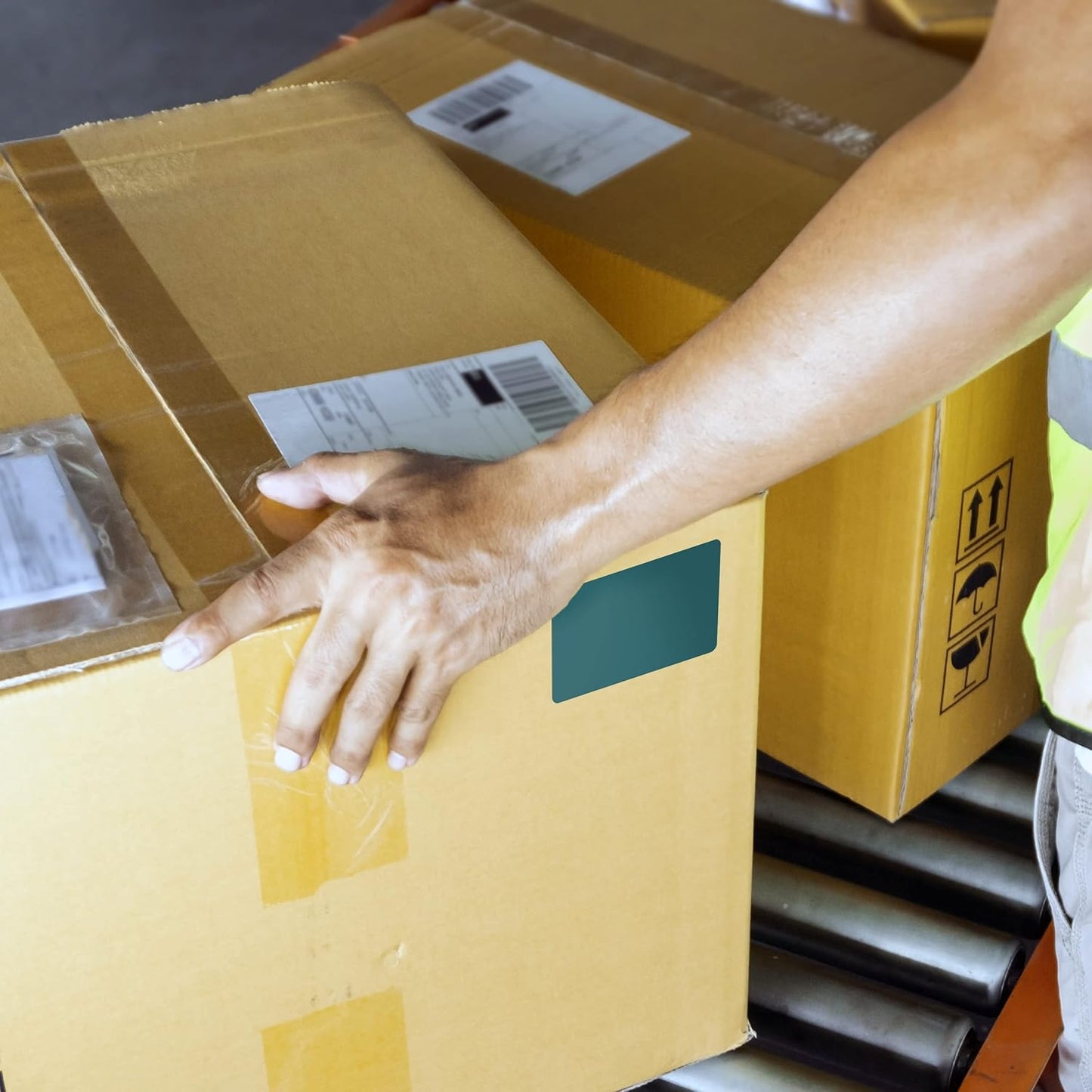 Kenco Color Coding 3 X 5 Rectangle Labels, Inventory Control Stickers 500 Labels Per Roll, Made in The USA (Teal)