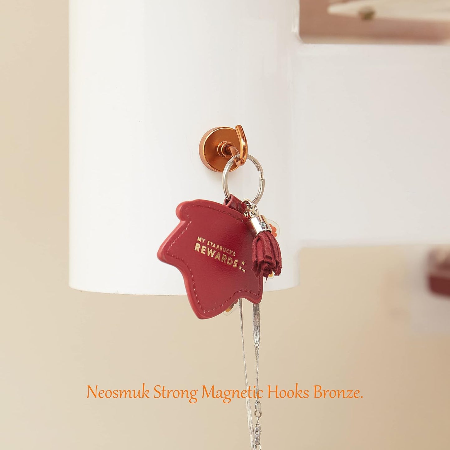 Neosmuk Magnetic Hooks,Heavy Duty Earth Magnets with Hook for Refrigerator, Extra Strong Cruise Hook for Hanging, Magnetic Hanger for Cabins, Grill (Bronze, Pack of 4)